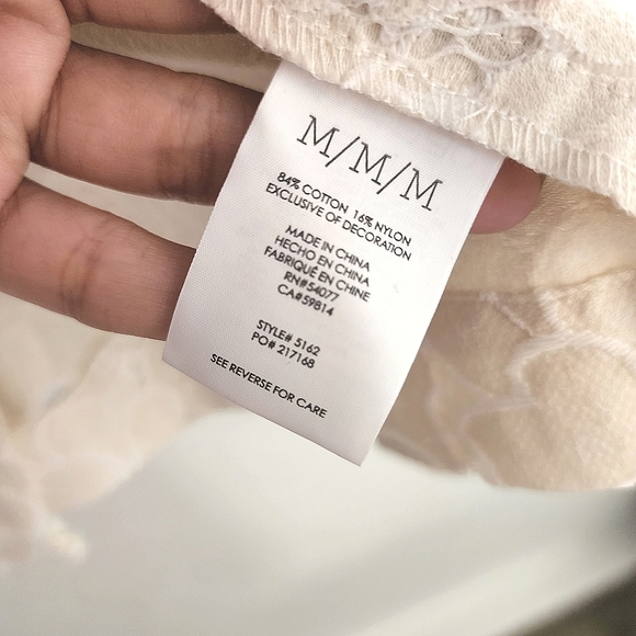 Cabi Cream irovy tan lace jacket blouse top mid sleeve sizeM Preowned excellent - Picture 4 of 5